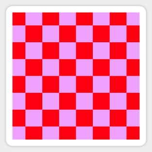 Checked pattern - checkboard in red and purple Sticker